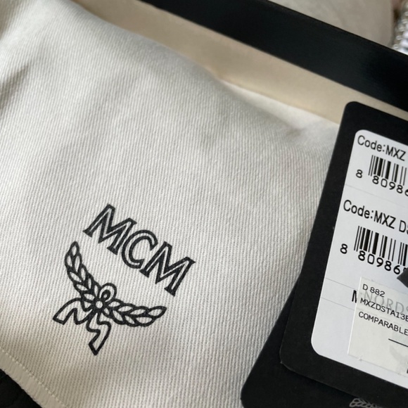 MCM 2Pc Aren Visetos Leather Pouch and ID/Card Case in BL Floral Leopard - Picture 9 of 14